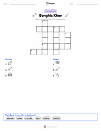 Genghis Khan printable worksheet preview