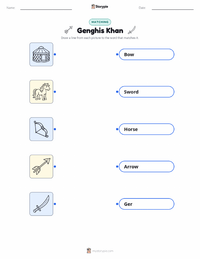 Genghis Khan printable worksheet preview