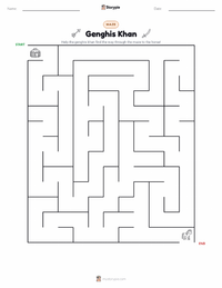 Genghis Khan printable worksheet preview