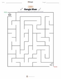 Prabaca lembar kerja cetak Jenghis Khan