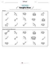 Genghis Khan printable worksheet preview