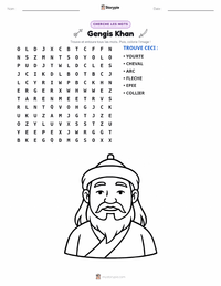Aperçu de la feuille de travail imprimable Gengis Khan