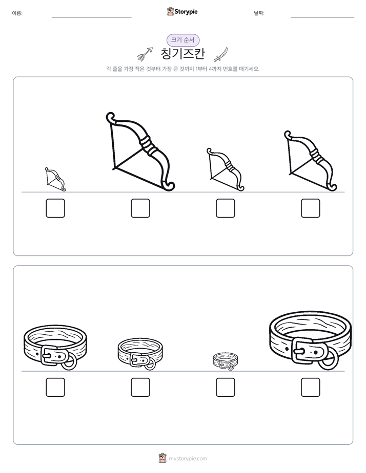 크기 순서