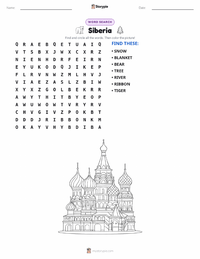 Siberia printable worksheet preview