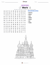 Vista previa de la hoja de trabajo imprimible de Siberia