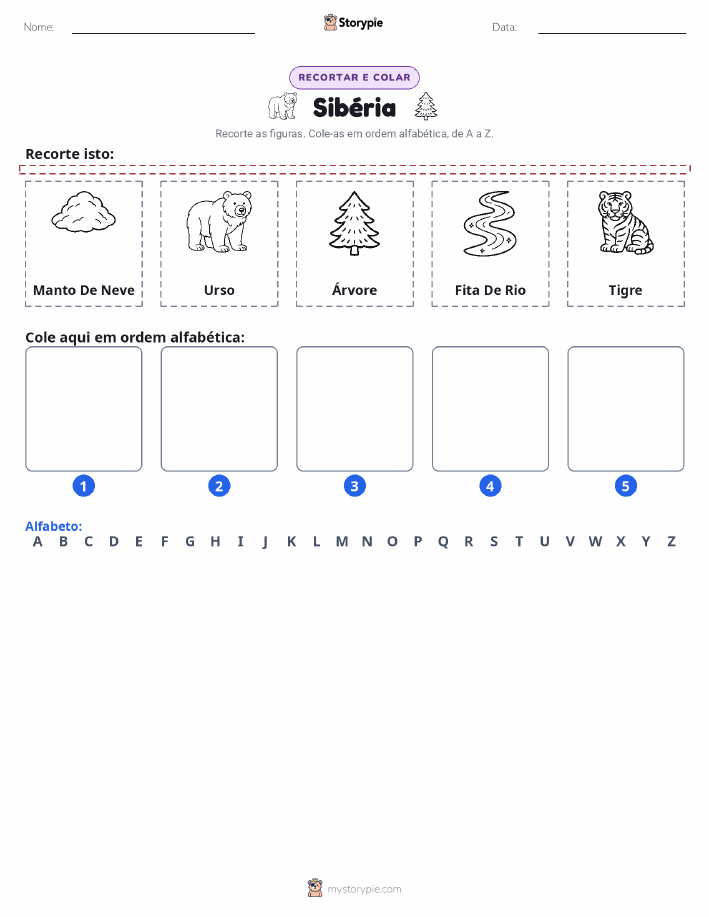 Recortar & Colar Alfabeto
