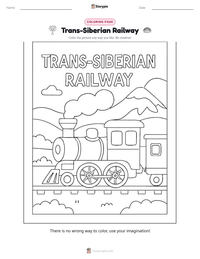Trans-Siberian Railway printable worksheet preview