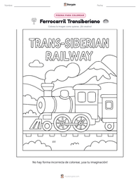 Vista previa de la hoja de trabajo imprimible de Ferrocarril Transiberiano