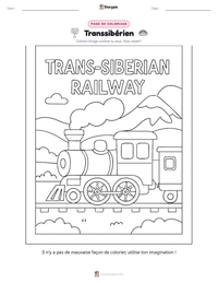 Aperçu de la feuille de travail imprimable Transsibérien