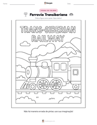 Prévia da folha de atividades imprimível Ferrovia Transiberiana
