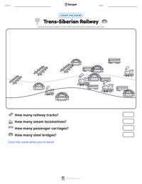 Trans-Siberian Railway printable worksheet preview