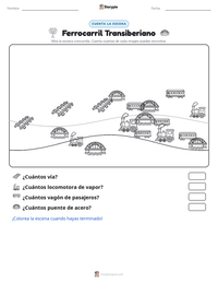Vista previa de la hoja de trabajo imprimible de Ferrocarril Transiberiano