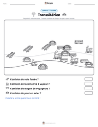 Aperçu de la feuille de travail imprimable Transsibérien