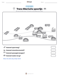 Trans-Siberische spoorlijn afdrukbare werkblad voorbeeld
