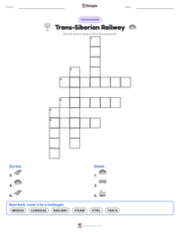 Trans-Siberian Railway printable worksheet preview