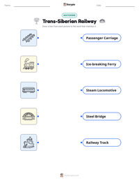 Trans-Siberian Railway printable worksheet preview