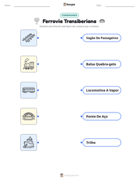 Prévia da folha de atividades imprimível Ferrovia Transiberiana