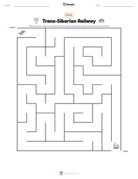 Trans-Siberian Railway printable worksheet preview