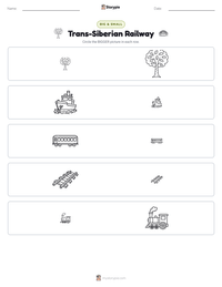 Trans-Siberian Railway printable worksheet preview