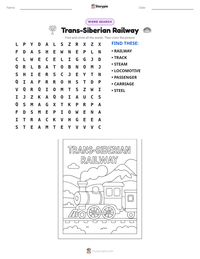 Trans-Siberian Railway printable worksheet preview