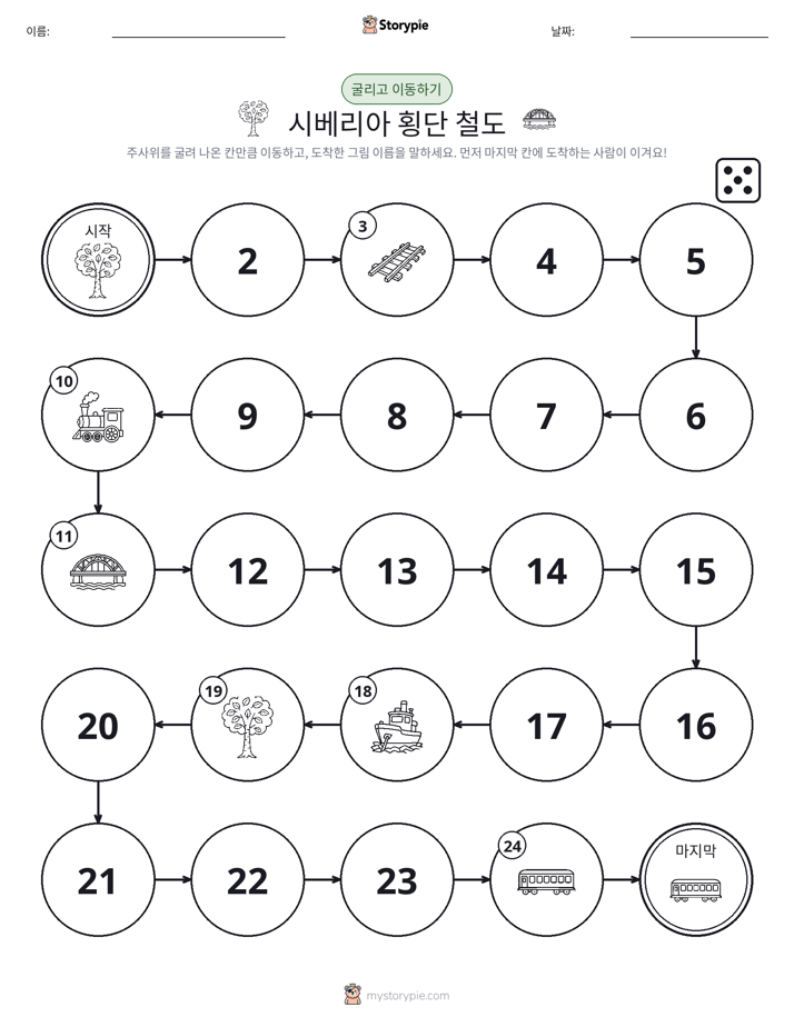 주사위 굴리고 이동하기 게임