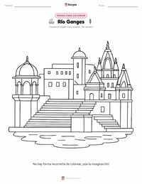 Vista previa de la hoja de trabajo imprimible de Río Ganges