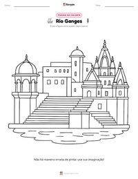 Página de colorir Rio Ganges para crianças