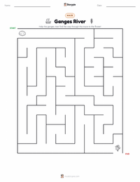 Ganges River printable worksheet preview