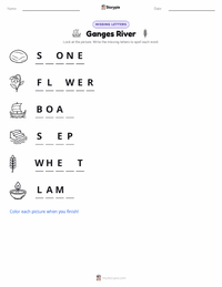 Ganges River printable worksheet preview