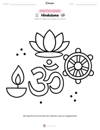 Página para colorear de Hinduismo para niños