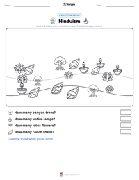 Hinduism printable worksheet preview