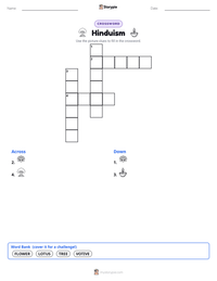 Hinduism printable worksheet preview
