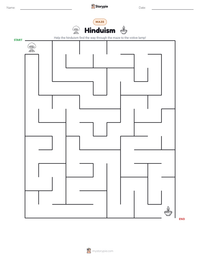 Hinduism printable worksheet preview