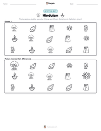 Hinduism printable worksheet preview