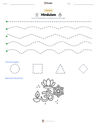 Hinduism printable worksheet preview