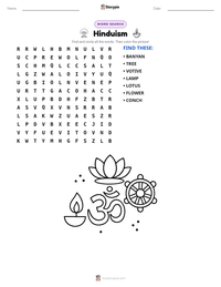 Hinduism printable worksheet preview