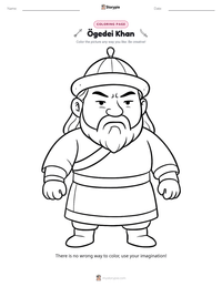 Ögedei Khan printable worksheet preview