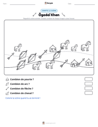 Aperçu de la feuille de travail imprimable Ögedeï Khan