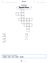 Ögedei Khan printable worksheet preview