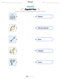 Vista previa de la hoja de trabajo imprimible de Ogedei Kan