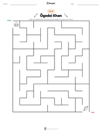 Ögedei Khan printable worksheet preview