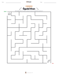 Aperçu de la feuille de travail imprimable Ögedeï Khan