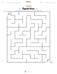 Ögedei Khan afdrukbare werkblad voorbeeld
