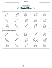 Ögedei Khan printable worksheet preview