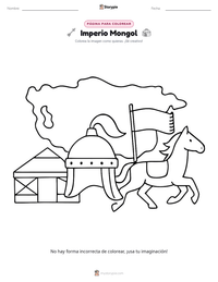 Página para colorear de Imperio Mongol para niños