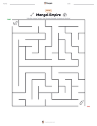 Mongol Empire printable worksheet preview
