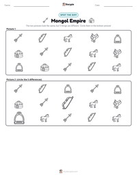 Mongol Empire printable worksheet preview