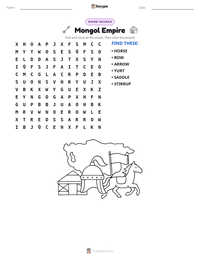 Mongol Empire printable worksheet preview