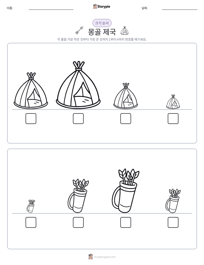 크기 순서