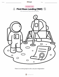 First Moon Landing (1969) printable worksheet preview